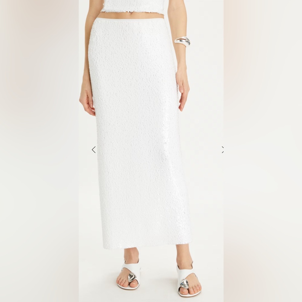Tory Burch White Sequin Pencil Skirt size 6